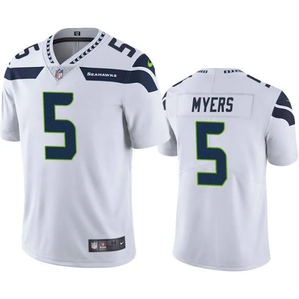 Men Seattle Seahawks #5 Jason Myers Nike White Vapor Limited NFL Jersey